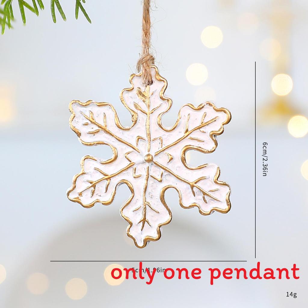 Christmas Resin Ornaments Set With Snowflake Star Heart For Holiday Decor