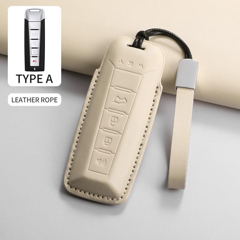 PU Leather Car Smart Remote Key Cover Case For WEY Blue Mountain Highland Mocha Latte DHT-PHEV Key Protecter Shell Accessories