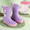 Children's Cartoon Mid-Calf Waterproof Rain Boots - Non-Slip, Thick, and Cute for Boys and Girls