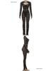 European & American Style 2026 Autumn Street Hot Girl Lace See-through Tight-fitting Pants Set