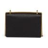 Prada Cartera Porta Tarjetas de Cuero Saffiano con Cadena Cartera para Mujer Negra 1MR017_QWA_F0002
