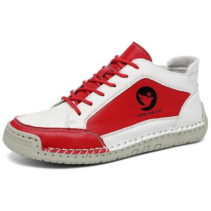 White Leather Sneakers Women Sports Shoes Leather Loafers Shoes for Women Casual Shoes Hand Sewing Driving Shoes Ladies Sneakers