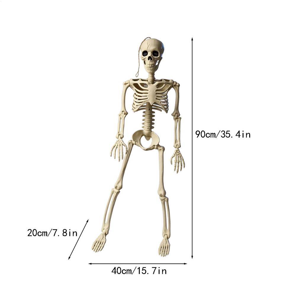 Halloween Decorative Skull Sculpture Movable/Posable Joints Human Skeleton Figure Full Size for Yard Garden Patio Haunted House