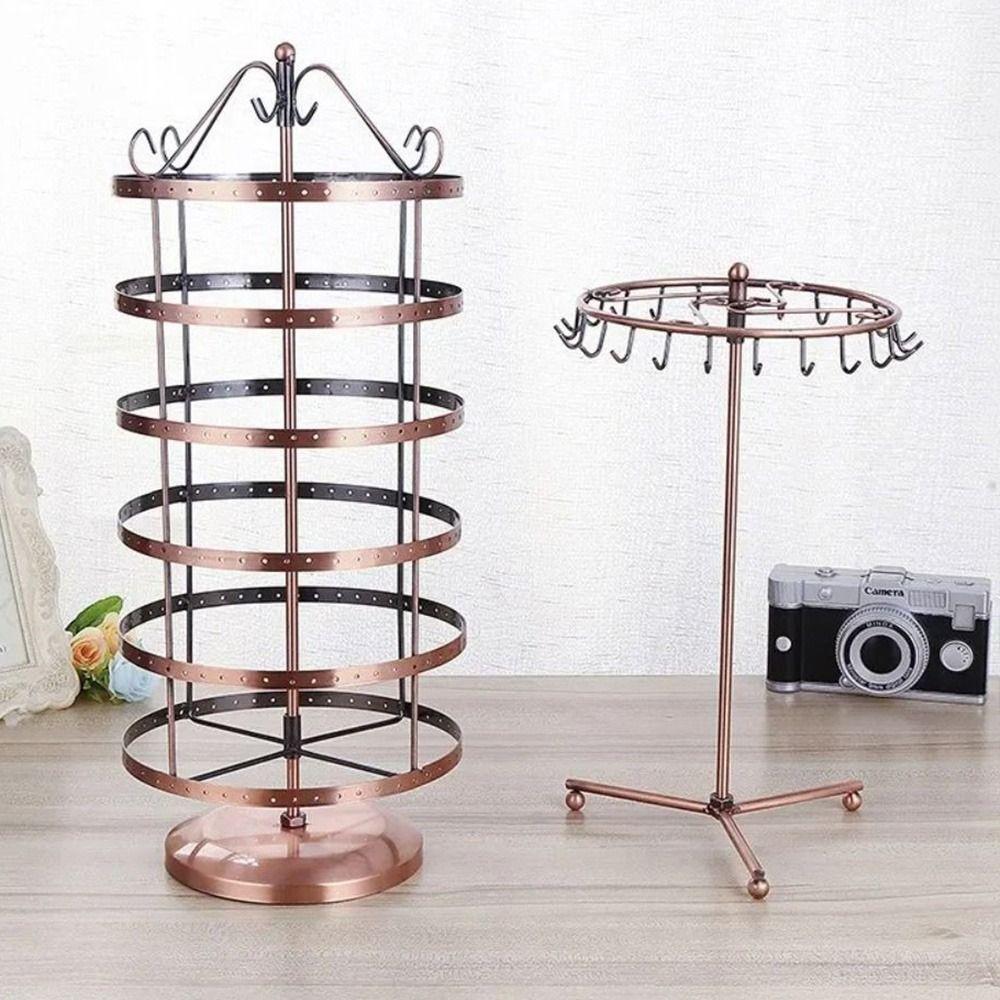 Metal Rotating Jewelry Stand 2Colors Earrings Display Rack New Jewelry Hanging Shelf  Home Goods