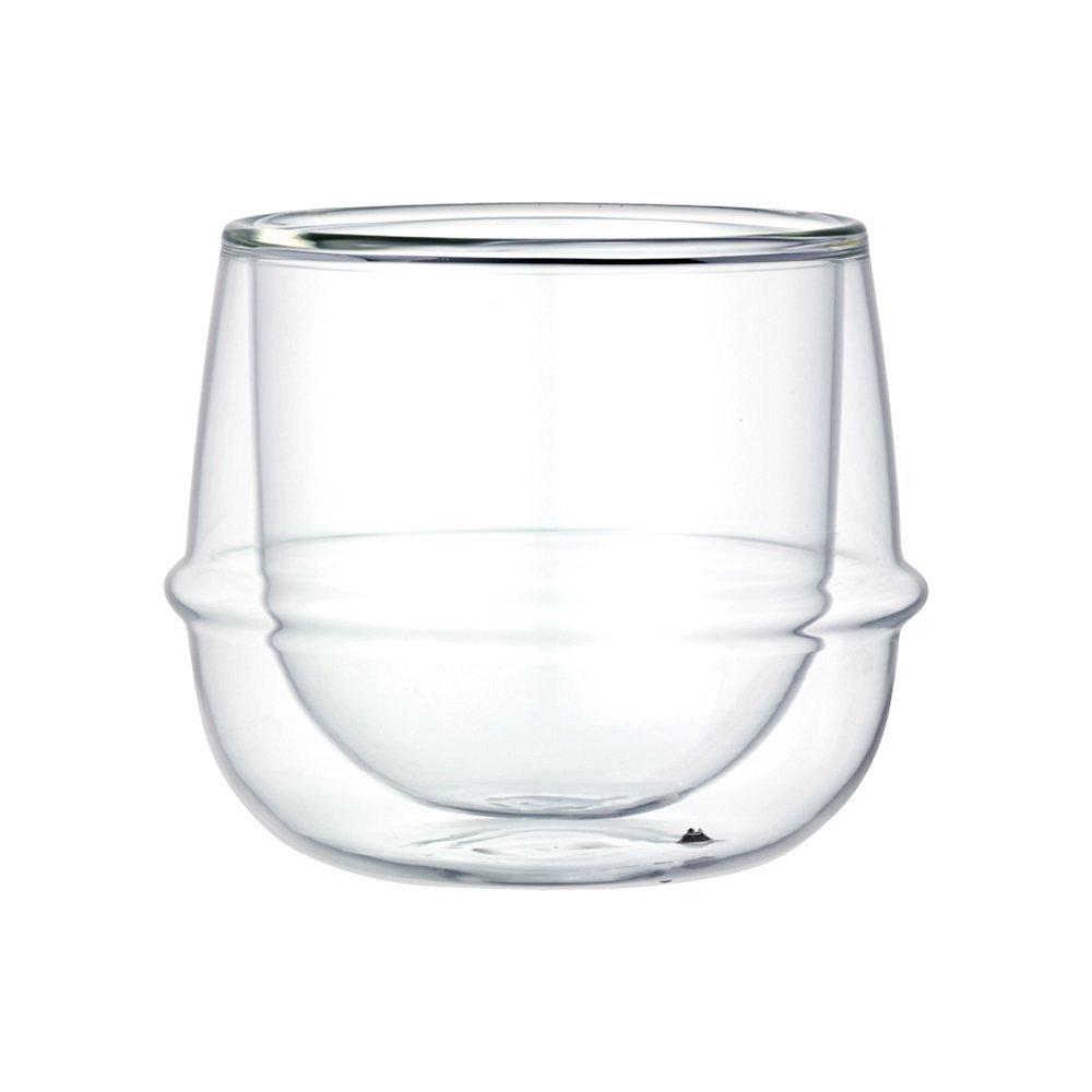 Kinto KRONOS Double-Walled Wine Glasses - Maintain Temperature - Condensation-Free - Set of 2 - 250ml (8.9") Each