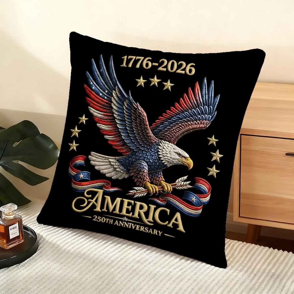 250Th Anniversary Of The Usa Cushion Cover Soft Short Plush Pillow Cover Smooth Cozy Texture Aesthetic Cushion Case Home Decor