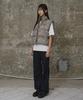 Erer Leopard Print Down Vest Khaki