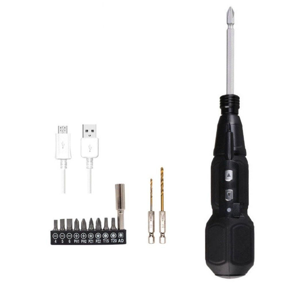 Chrome Vanadium Steel Cordless Screwdriver LED Lights Power Screw Driver  Tool Kit