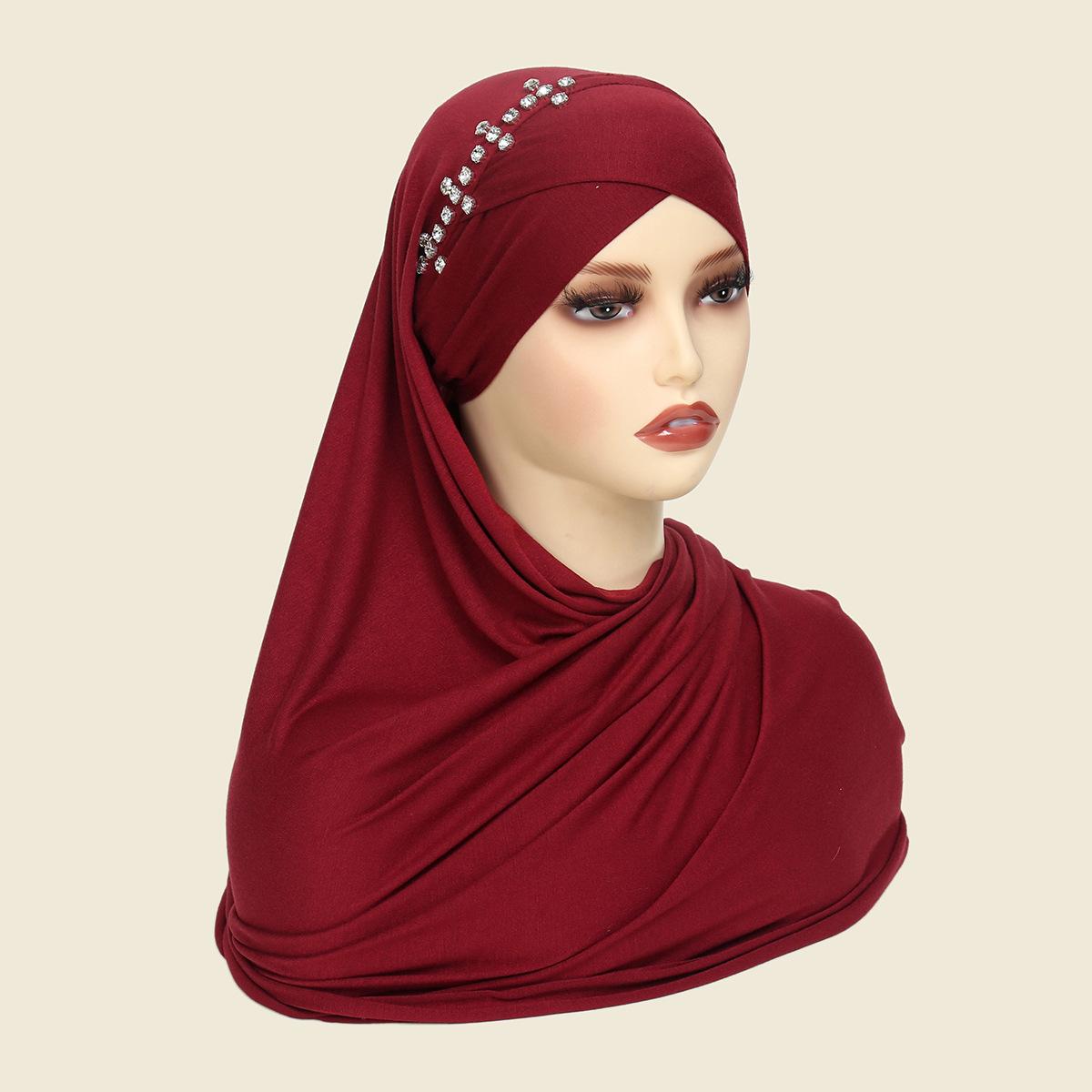 

Instant Hijabs Scarf With Cross Jersey Diamond Inner Caps Underscarf Hijab Bonnet Muslim Women Scarf Headwrap One Piece Amira