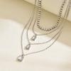 Square Rhinestone Pendant, Personalized Multi-layer Necklace, Light Luxury and High-end Sense, Full Diamond Chain Necklace, Necklace Jewelry for Women