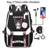 Kuromi Student Backpack With Usb Charging Port For Casual Travel And School Use