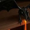 Fantasy Novel Fan Gift Fire-breathing Dragon Figurine, Durable PLA Flying Book Stopper, Creative Home Interior Decor 3D Print Ornament for Office