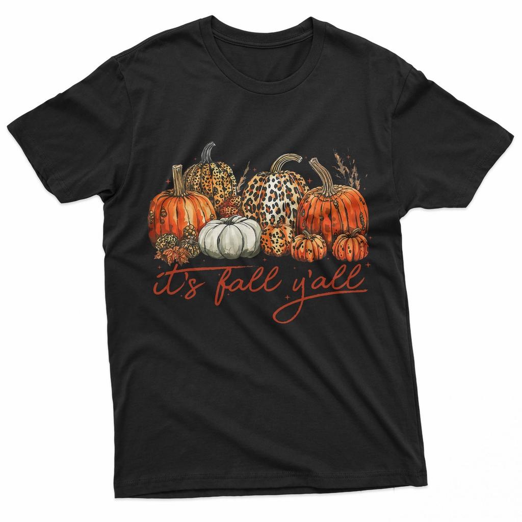 Its Fall Yall Leopard Pumpkin Fall Shirt For Women T-Shirt