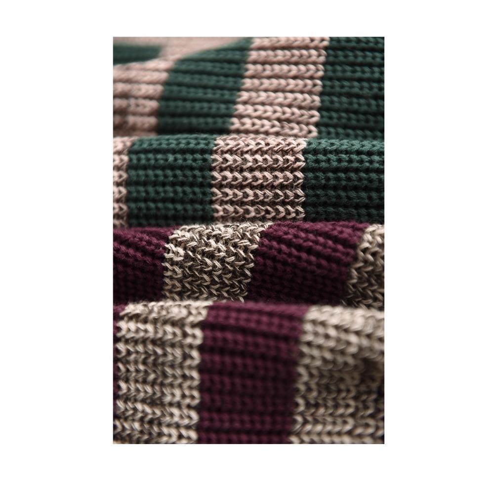 DIMANAF 2025 Winter New Striped Cardigan Jacket Women Sweaters Coat Wadded  Knitting Pockets Sweater