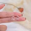 Korean New Colorful Rhinestone Wreath Stud Earrings Sweet Flower Crystal Pearl Brincos Women Party Birthday Jewelry Gift