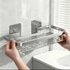 Space Aluminum No-Drill Wall-Mounted Shelf for Bathroom and Kitchen Storage