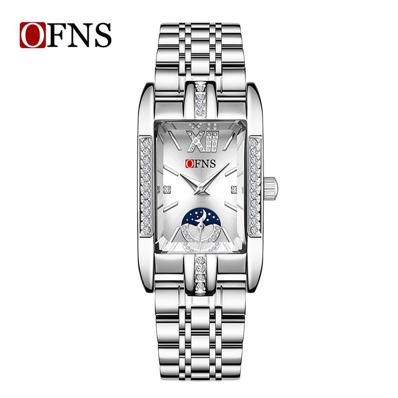 Ofns 1633 Elegant Ladies Quartz Watch Water-resistant Steel Bracelet Casual Fashion Business Watches For Woman Montre Femme