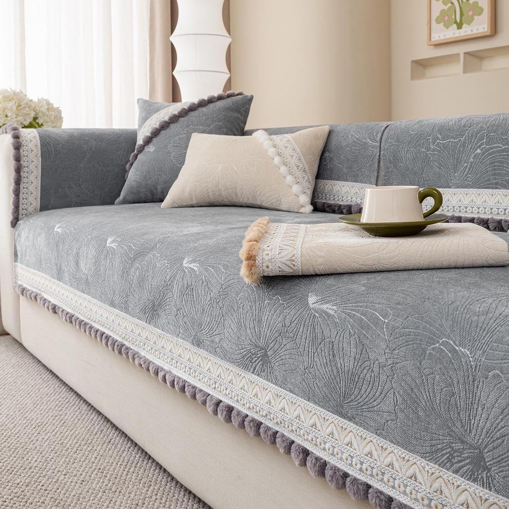 Universal Non-Slip Chenille Sofa Cushion Cover - French Luxury