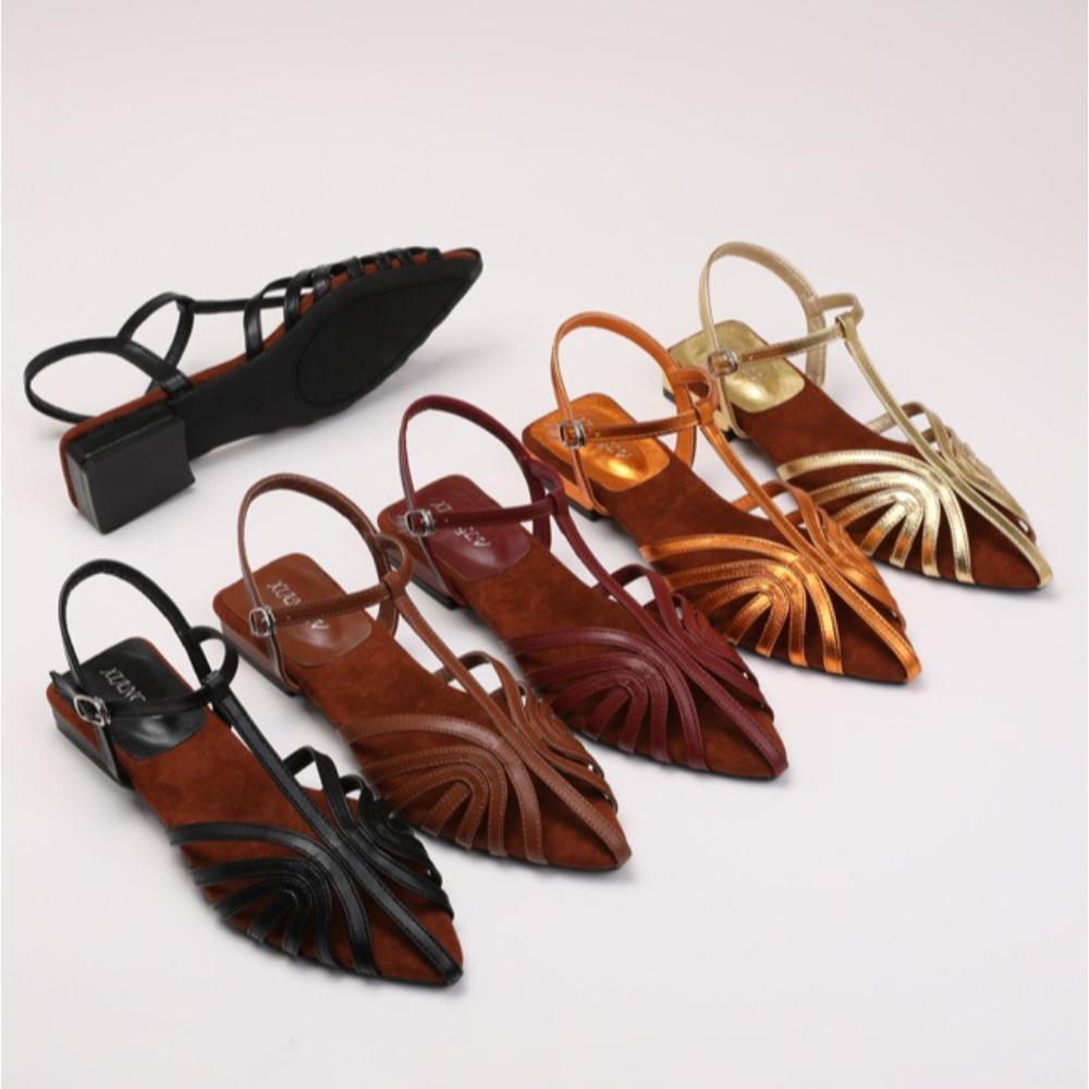 Knitted Low Heeled Roman Shoes for Women's 2025 Summer New Style Open Toed Straight Leg Sandals for Outdoor Travel Beach Shoes