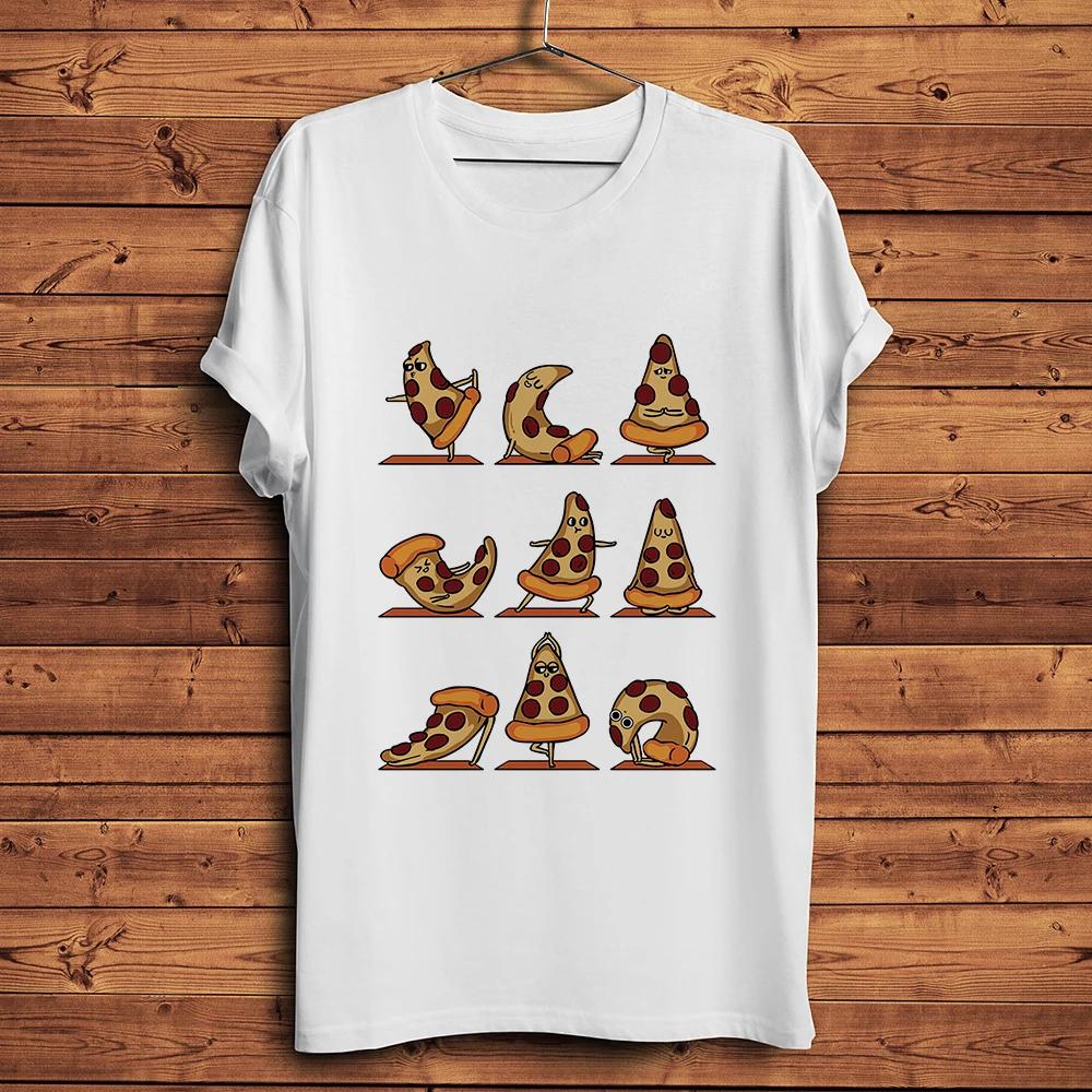 

Amusing Yoga Pizza Funny Tshirt UnisexSummer New White Casual Short Sleeve Streetwear TshirtUnisex Breathable Tee 4XL