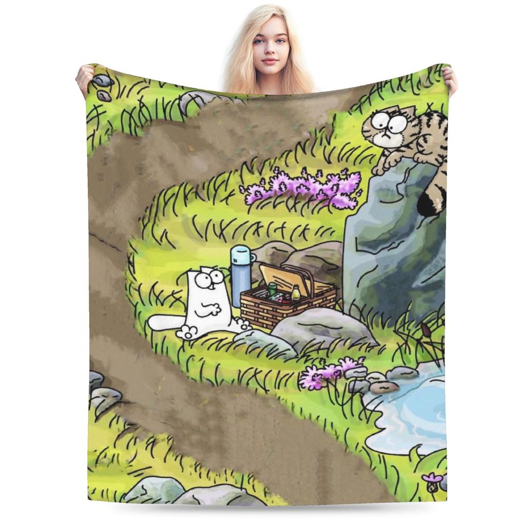 Simons Cat Blanket Super Soft Warm Throw Blankets for Bed 50x60 Inch Multi-size Bedspread