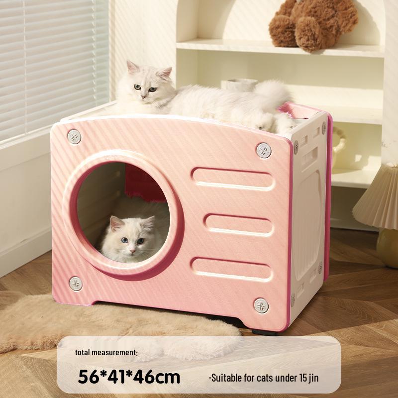 Four Seasons Universal Pet House: Weatherproof Outdoor Enclosed Nest for Cats and Small Dogs