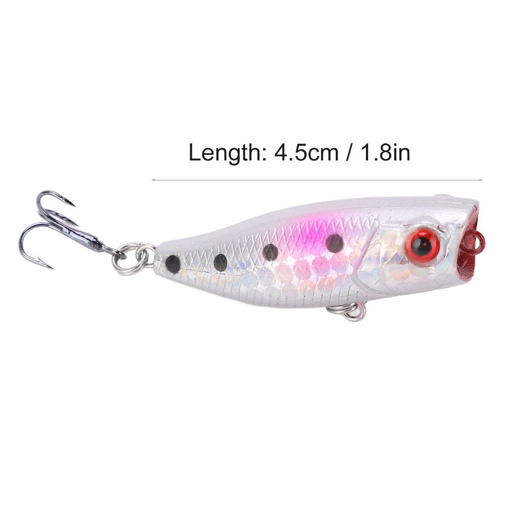 5pcs with Rolling Steel Balls Topwater Popper Lures 4.5cm 3.5g Fishing Lures Freshwater Fishing