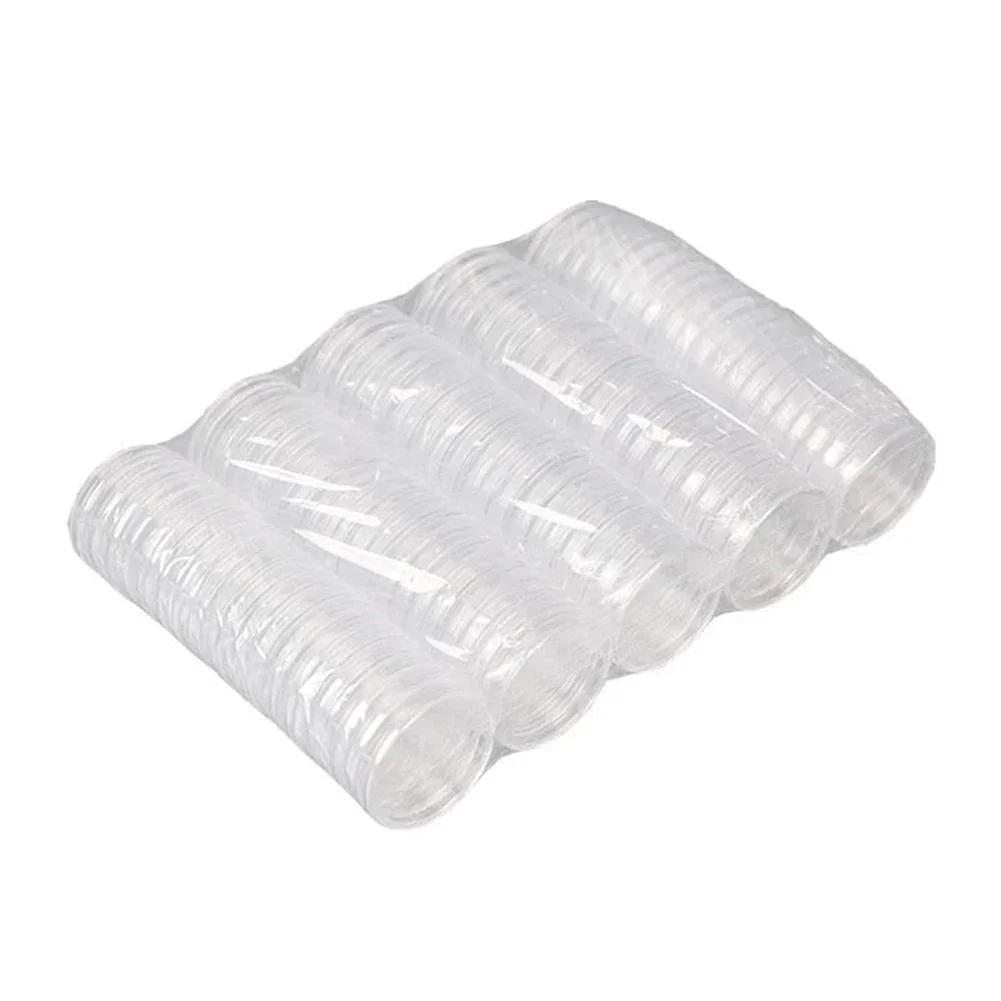 100pcs 25-39mm Transparent Plastic Coin Holder Coin Collecting Box Case For Coins Storage Capsules Protection Boxes Container
