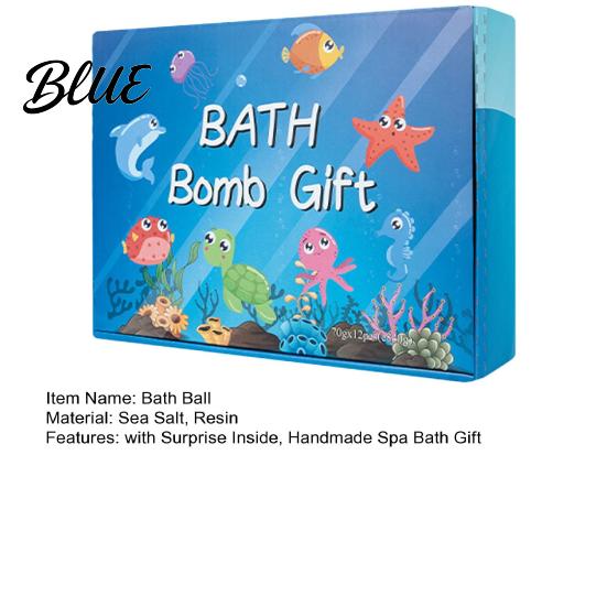 Natural Bath Ball 1 Set Ocean Toys with Surprise Inside Handmade Zodiac Animal Theme Sea Salt Bubble Women Men Spa Gift