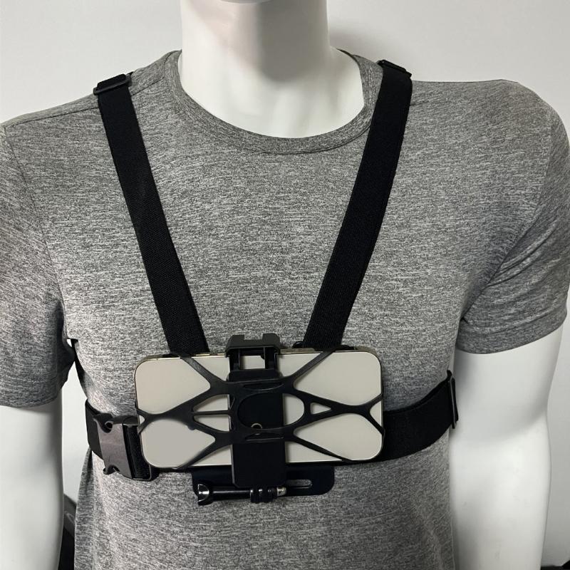 Adjustable Chest Harness 360 Degree Rotatable Phone Clip And J Shape Base For Stable Video Recording