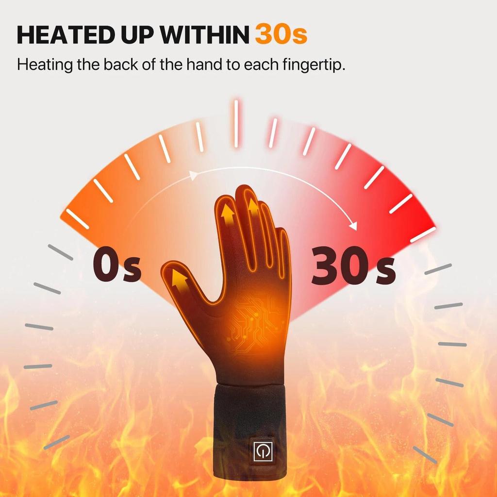 Guanti riscaldati Impermeabili e antivento Visualizzazione della temperatura Guanti riscaldanti elettrici invernali Guanti riscaldanti elettrici Uomo e donna