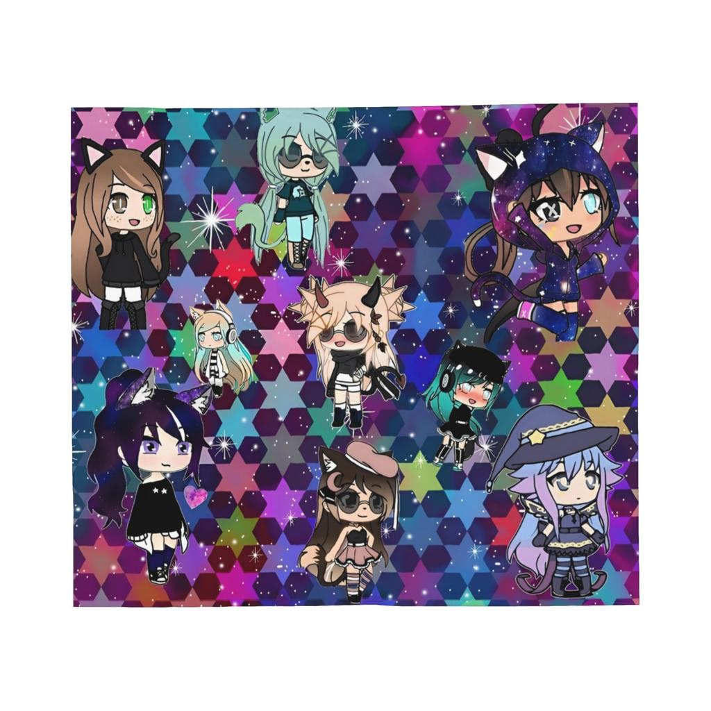 Gacha Life Club Girls Dolls Blanket Flannel Printed Game Anime Breathable Lightweight Throw Blankets for Bedding