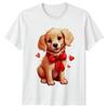 Puppy Dog Red Bow Hearts Animals Dogs Unisexs TShirt Unisexs Tee Graphic Unisex