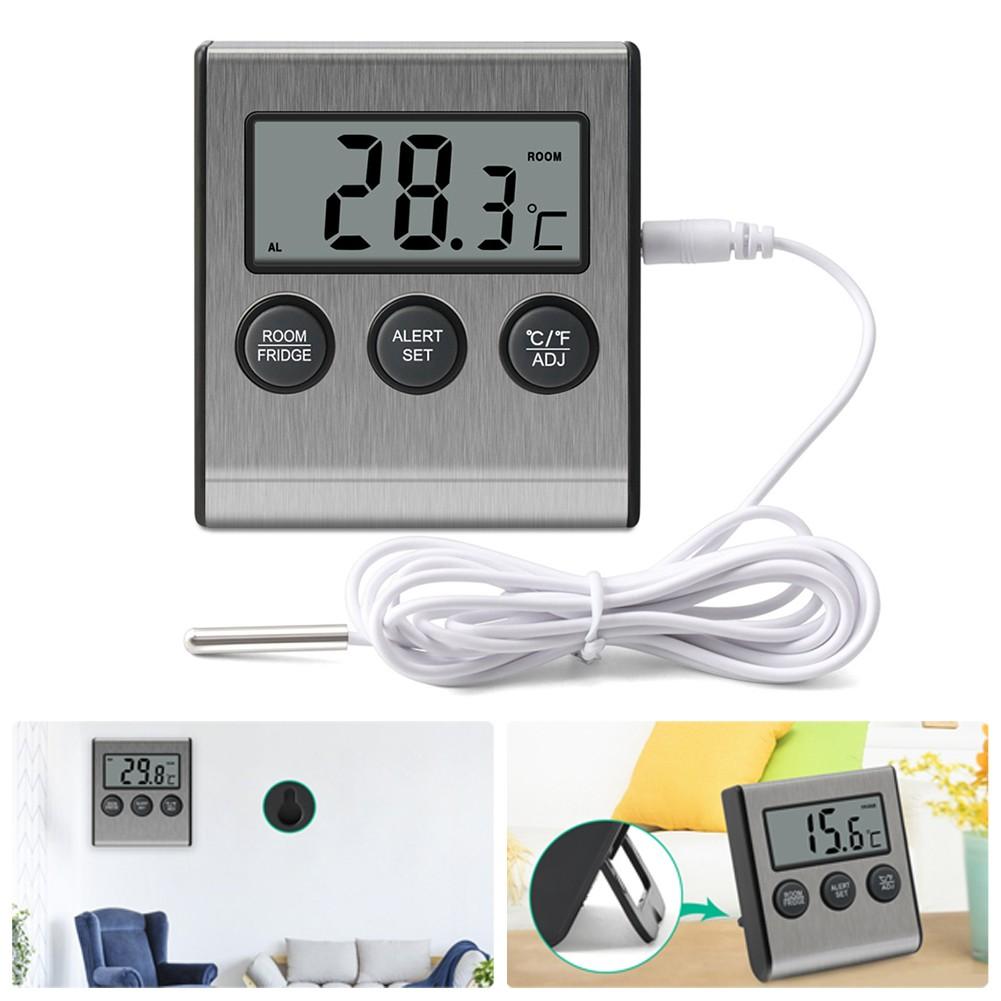 Digital Thermometer LCD Alarm Max/Min Records For Refrigerator  Fridge
