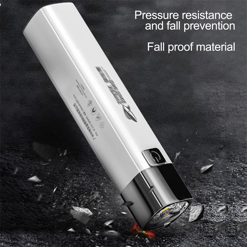 Portable Usb Glare Rechargeable Flashlight Waterproof Power Used Torch