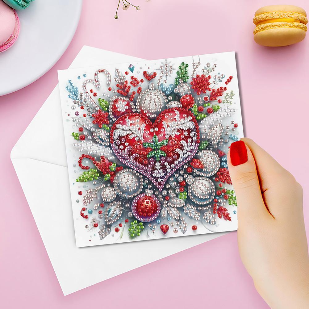6PCS DIY Diamond Art Greeting Cards Xmas Designs Diamond Art Handmade Cards for Xmas Birthdays Thanksgiving & Special Occasion