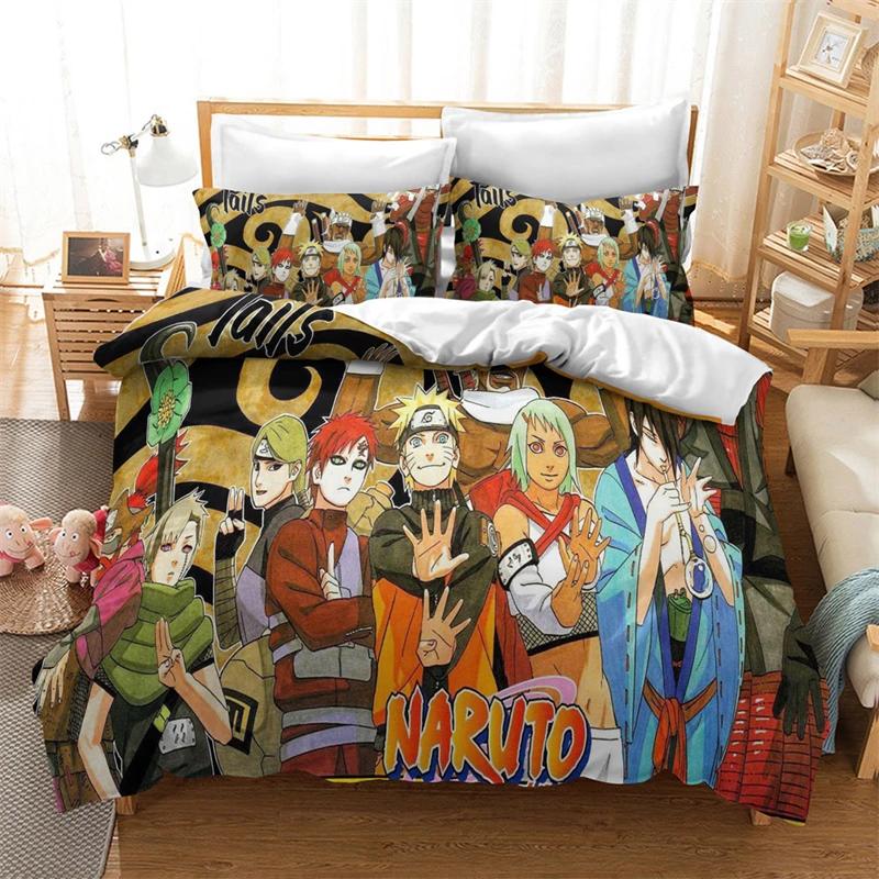 Japan Anime Red Cloud Bedding Set 3d Printed Duvet Cover Sets Pillowcase Twin Full Queen King Size Akatsuki Comforter Cover Sets