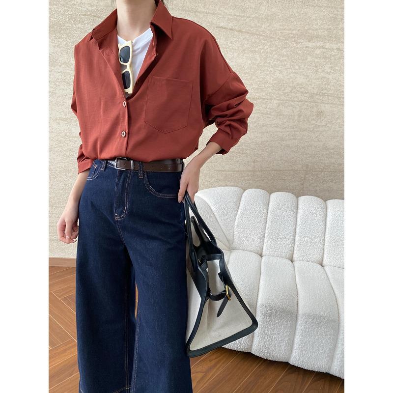 

Sinan Urban Chic рубашка с одним карманом и длинным рукавом, многослойными лацканами SN6654 Large