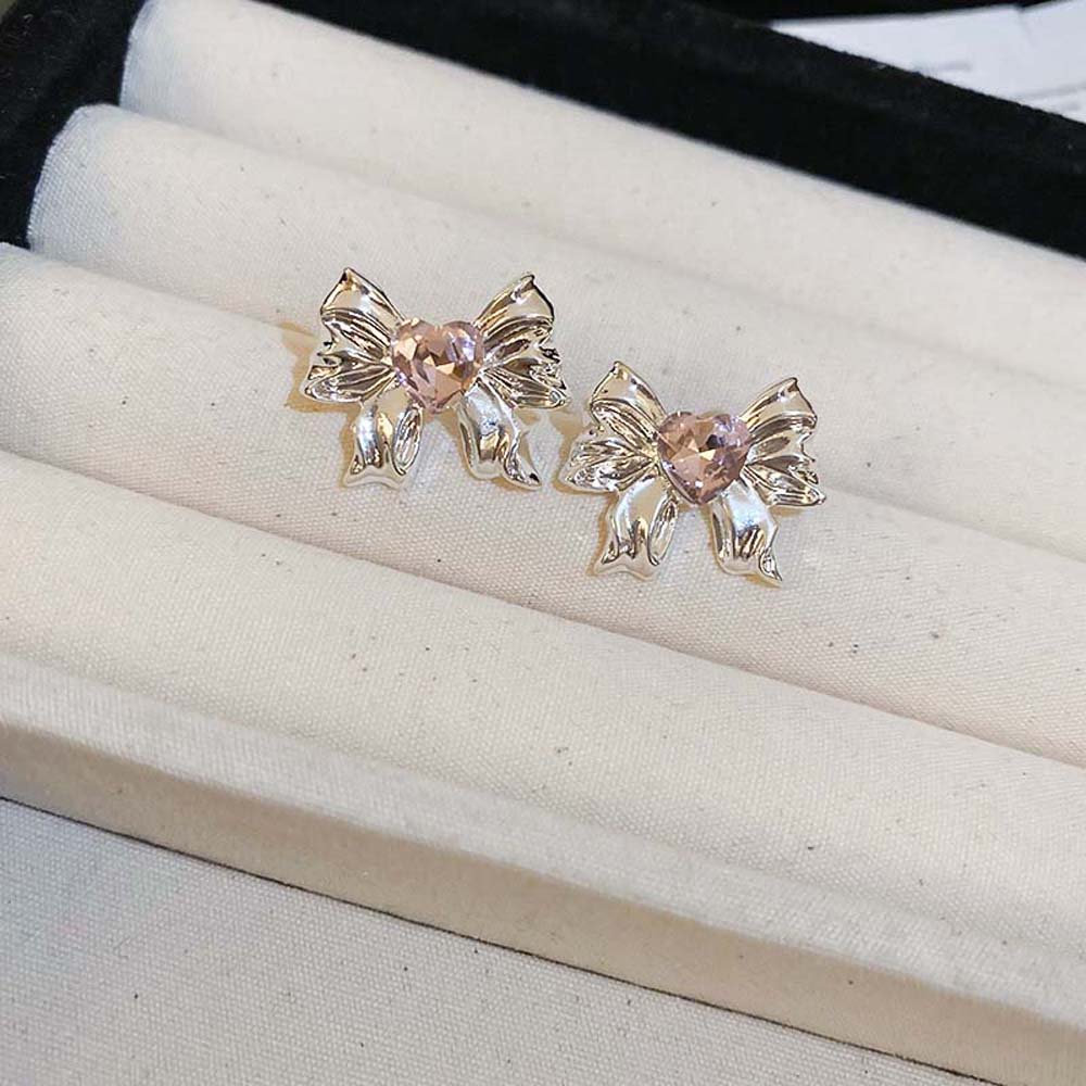 

Korean Style Silver Bowknot Earrings Jewelry Gifts Women Bow Ear Jewelry Daily серебряный