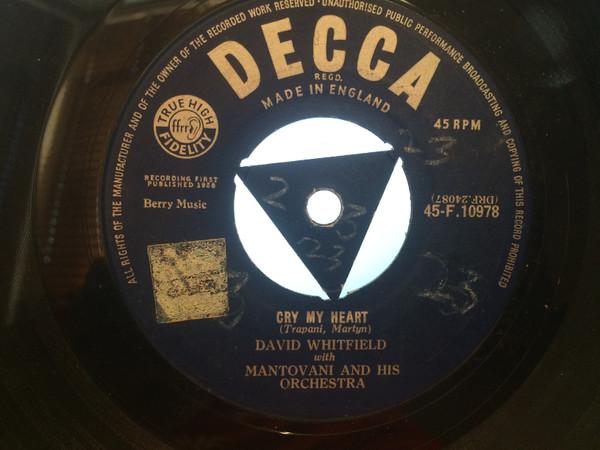 7inch Record DAVID WHITFIELD, MANTOVANI & HIS OR - My One True Love 45F10978 DECCA 1958 UK Pop Used