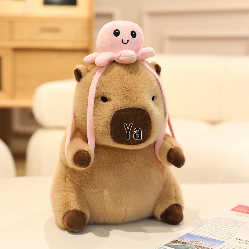 Capybara Plush Toy Hat Backpack - Adorable Gift for Girls