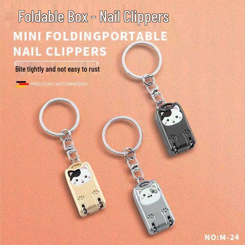 Compact Foldable German Stainless Steel Nail Clipper Set with Anti-Splash Design