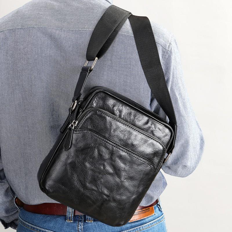 Real Leather Men's Shoulder Bag Korean Version Backpack Top Layer Cowhide New Business Casual Crossbody Trend