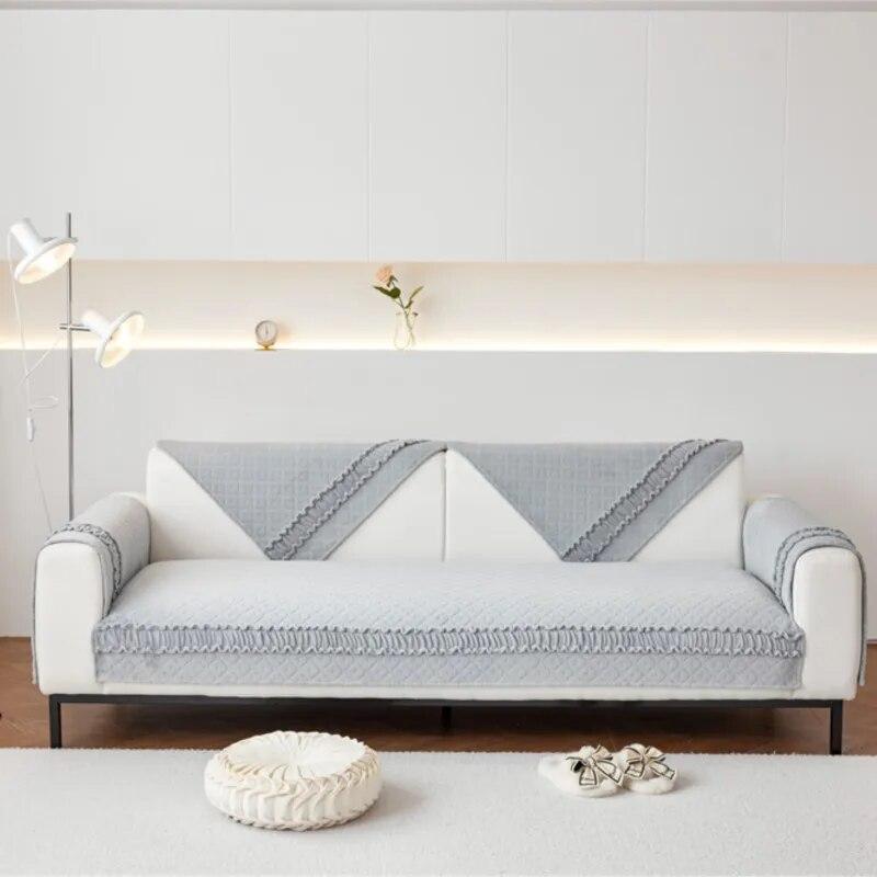 

Нескользящий плюшевый коврик для диванной подушки, современный простой диван-полотенце, домашний диван, зимний молочный плюшевый чехол для дивана для гостиной 70X70cm 1pc