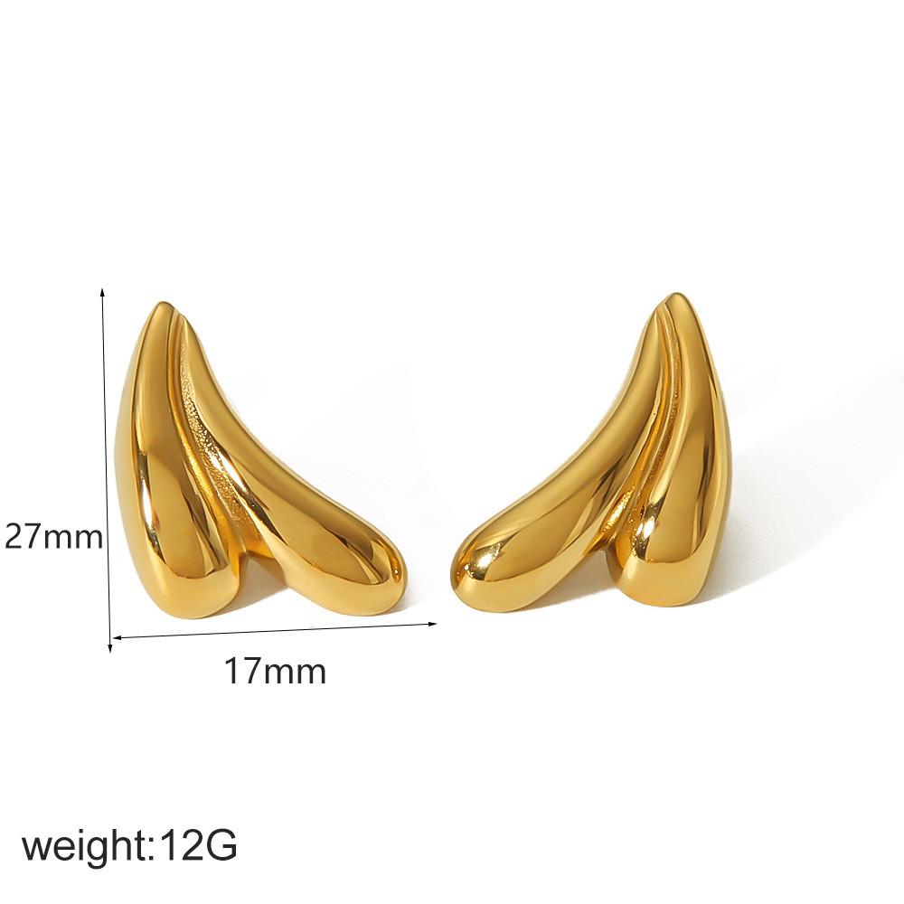 Ocean Elements Shell Earrings Titanium Steel Unique Geometric Jewelry For Women Gold A