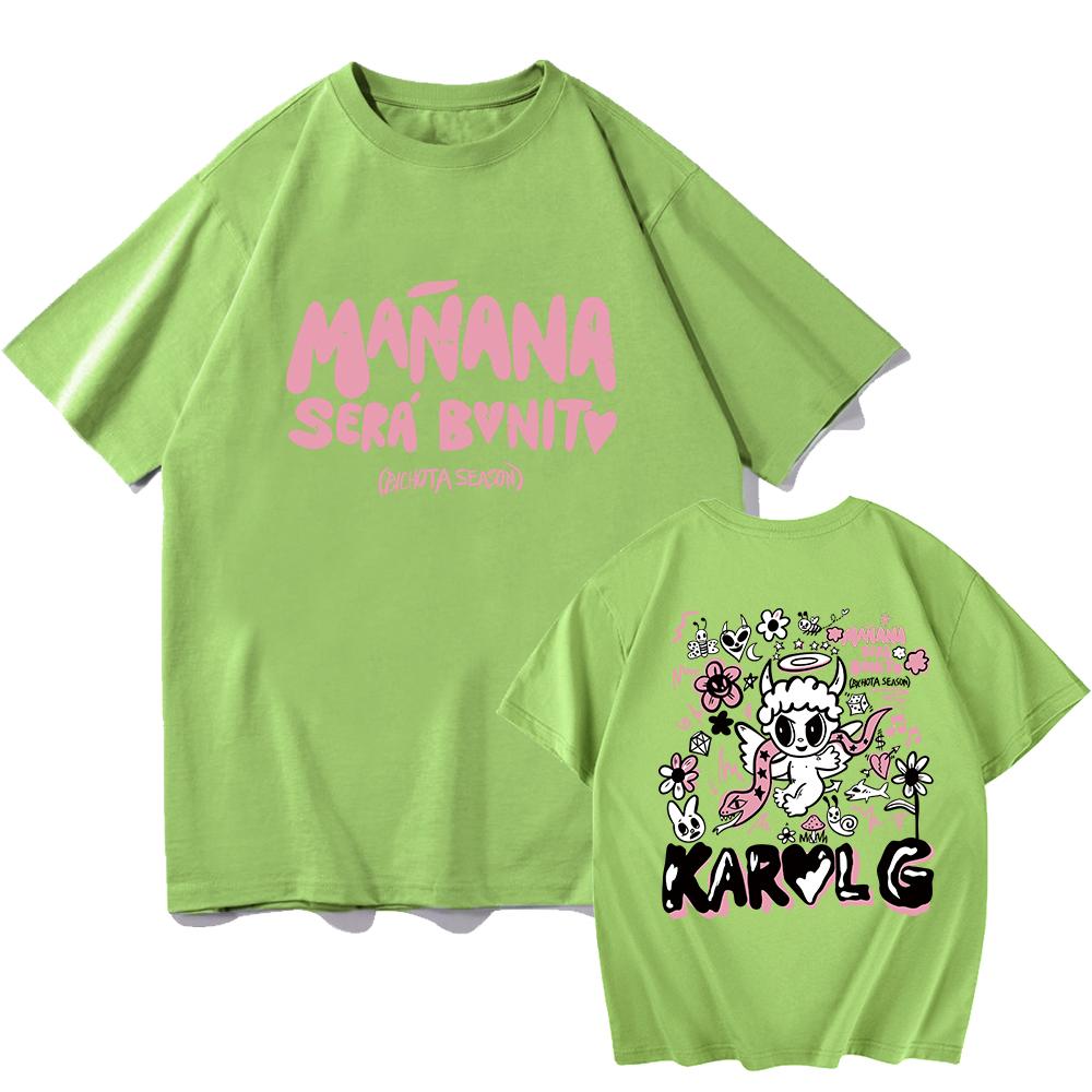 Karol G Bichota T-shirt Men's and Women's Fashion Manana Sera Bonito Collar Short Sleeved Summer Casual Fashion T-shirt