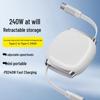 240W Dual Type-C Retractable Fast Charging Cable for Phones, Tablets, Laptops, and Cars
