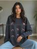 Women's Stylish Bow Print Thickened Pullover Hoodie for Autumn/Winter