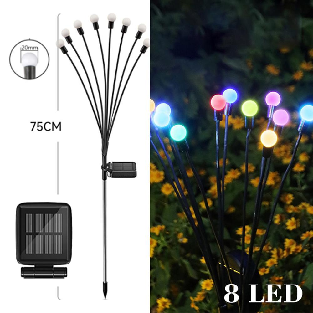8 LED Solar Firefly Light Waterproof Outdoor Garden Decoration Landscape Lights Lawn Lantern Suitable for Festive Decoration