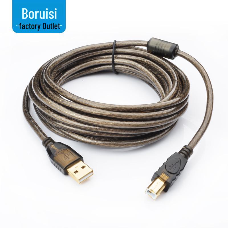 

USB 2.0 Кабель для принтера, 5М, Серцевина з лудженої міді, Квадратний роз єм A/B, для Білої дошки, Високошвидкісний, Довжина 3М 1 Meter прозорий/коричневий